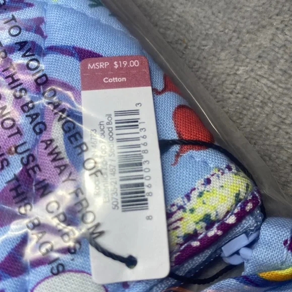 🦀VERA BRADLEY🦀Seafood Boil Essential Zip-Top Pouch in Cotton/NWT - Picture 6 of 6